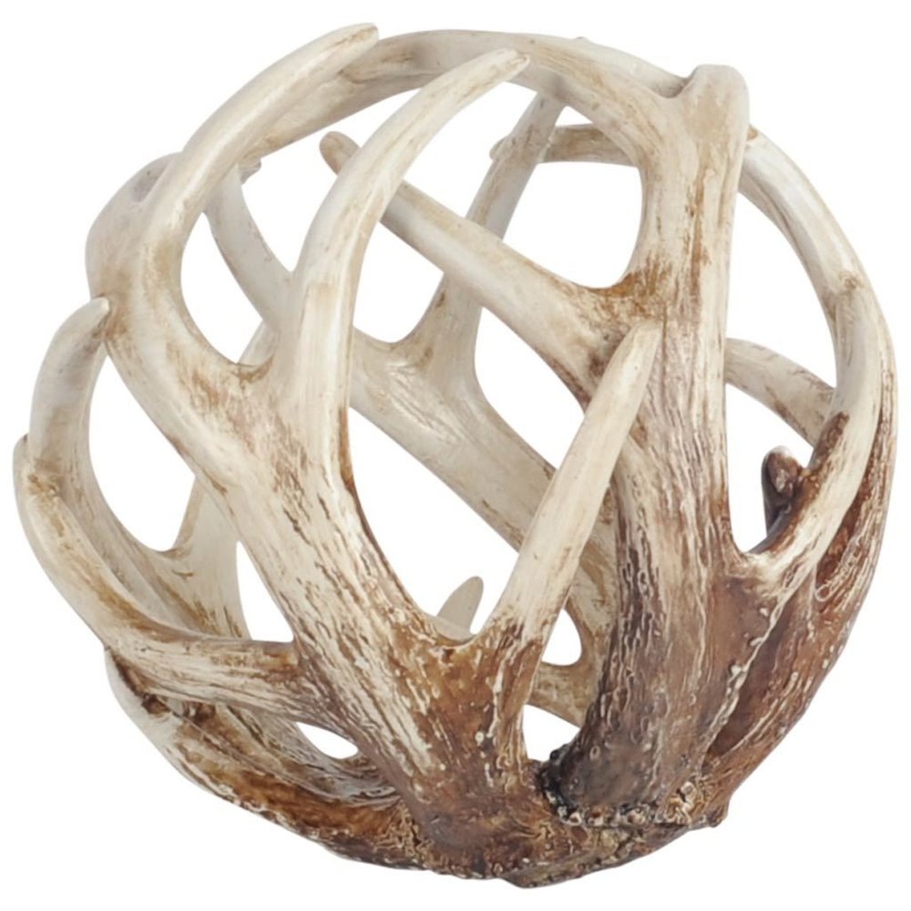White Resin Antler Shaped Sculpture on a white background