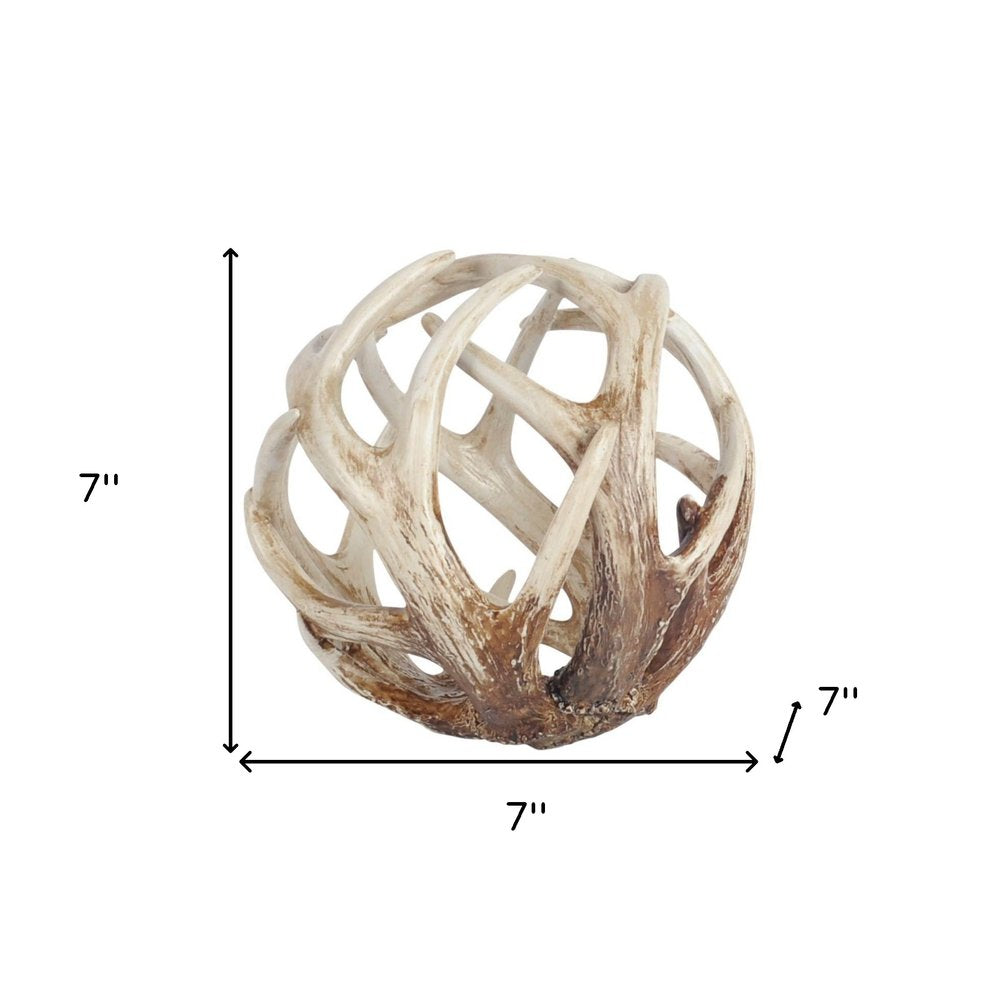 White Resin Antler Shaped Sculpture on a white background