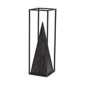 Black Metal Framed Pyramid Sculpture on a white background