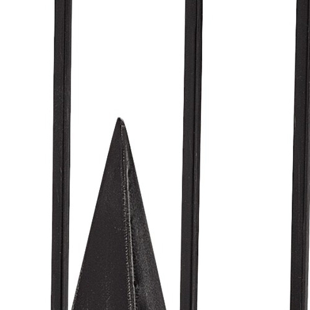 Black Metal Framed Pyramid Sculpture on a white background