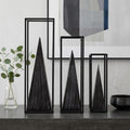 Black Metal Framed Pyramid Sculpture