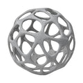 Light Gray Metal Hollow Orb Sculpture on a white background