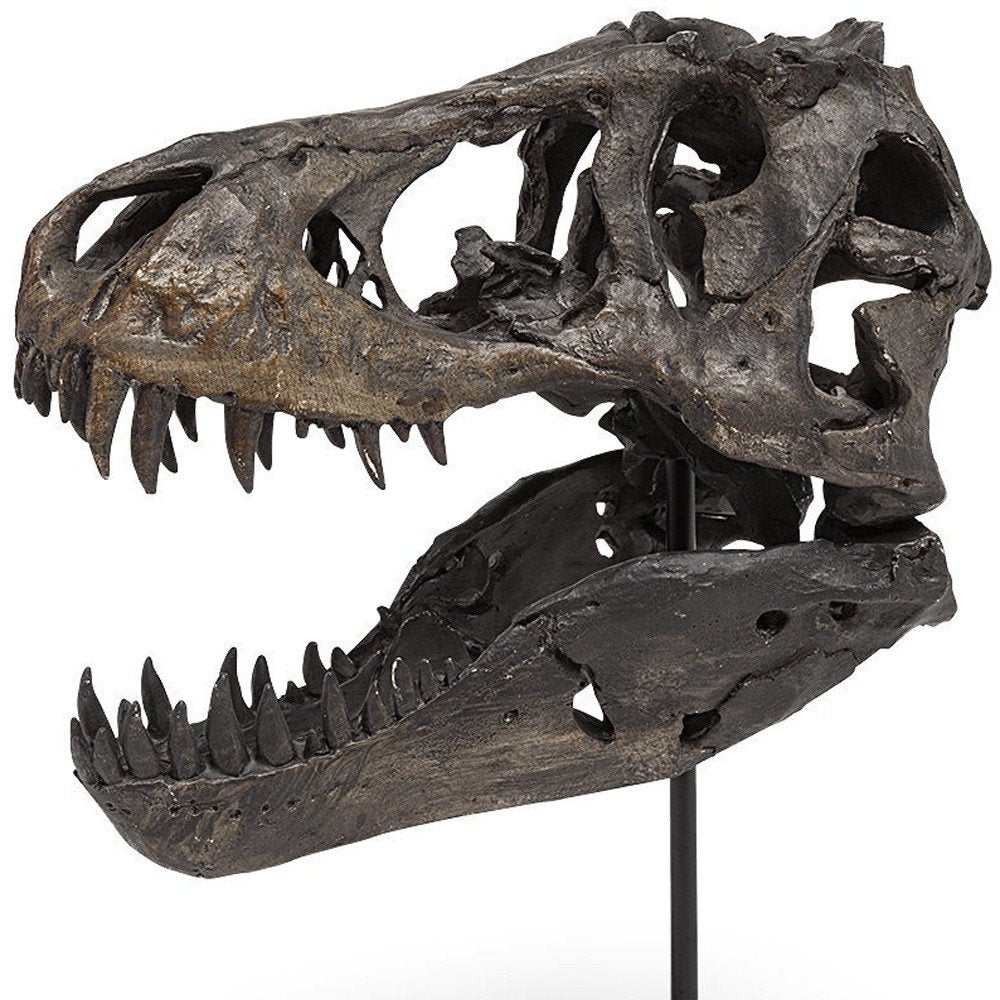12" Brown Fabric Dinosaur Tabletop Sculpture. Sculpture isolated on a plain white background, showing a fabric surface.