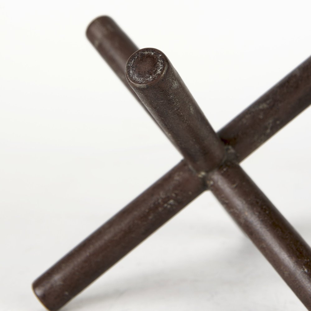 8" Rustic Metal X Decorative Sculpture on a white background