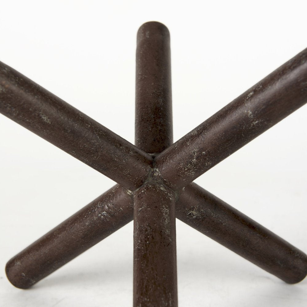 8" Rustic Metal X Decorative Sculpture on a white background