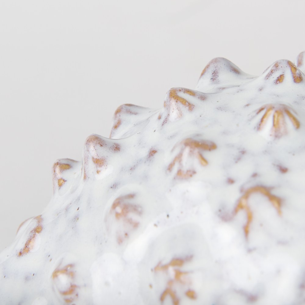 6" White Ceramic Puffer Fish Tabletop Sculpture