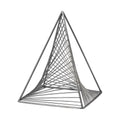 Contemporary Gray Metal Triangular Decor Piece on a white background