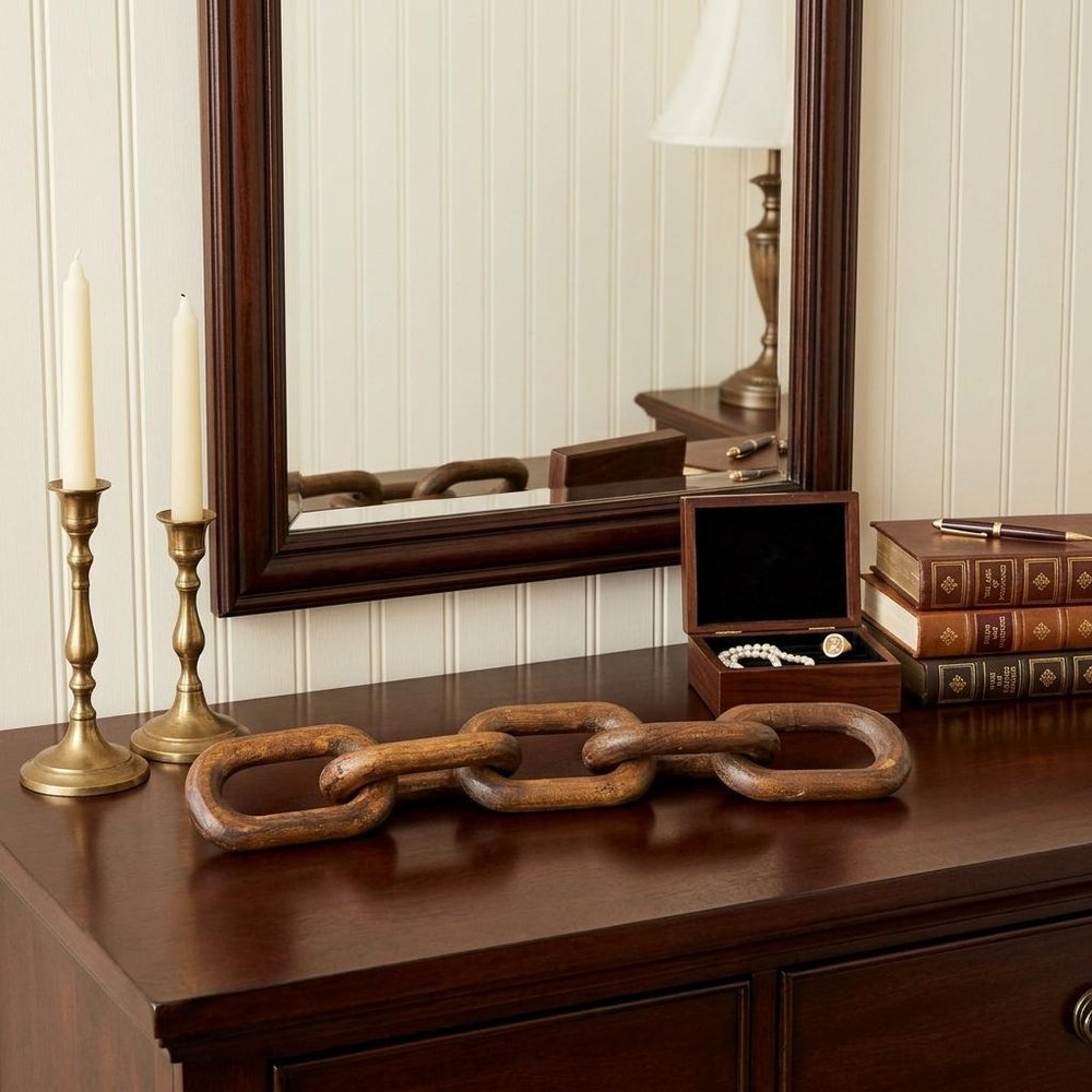 Brown Wooden Chain Link Decor Piece