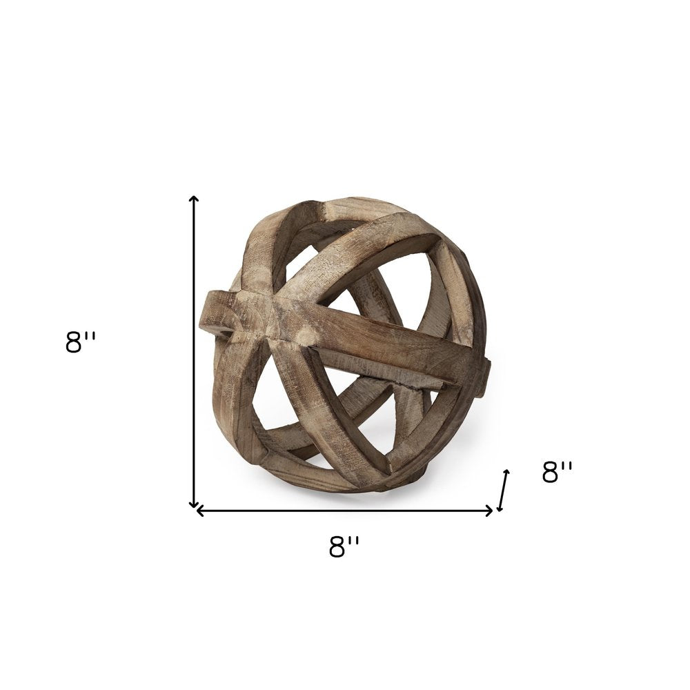 8" Brown Polyresin Tabletop Sculpture on a white background