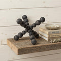 9" Black Beaded Wooden Decorative Jack Tabletop Sculpture
