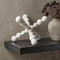 9" Off White Beaded Wooden Decorative Jack Tabletop Sculpture