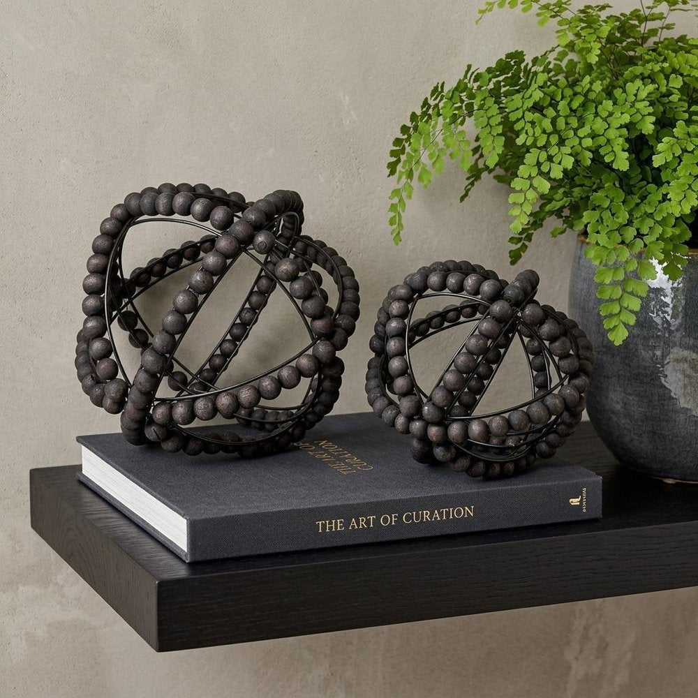 9" Black Metal Tabletop Sculpture