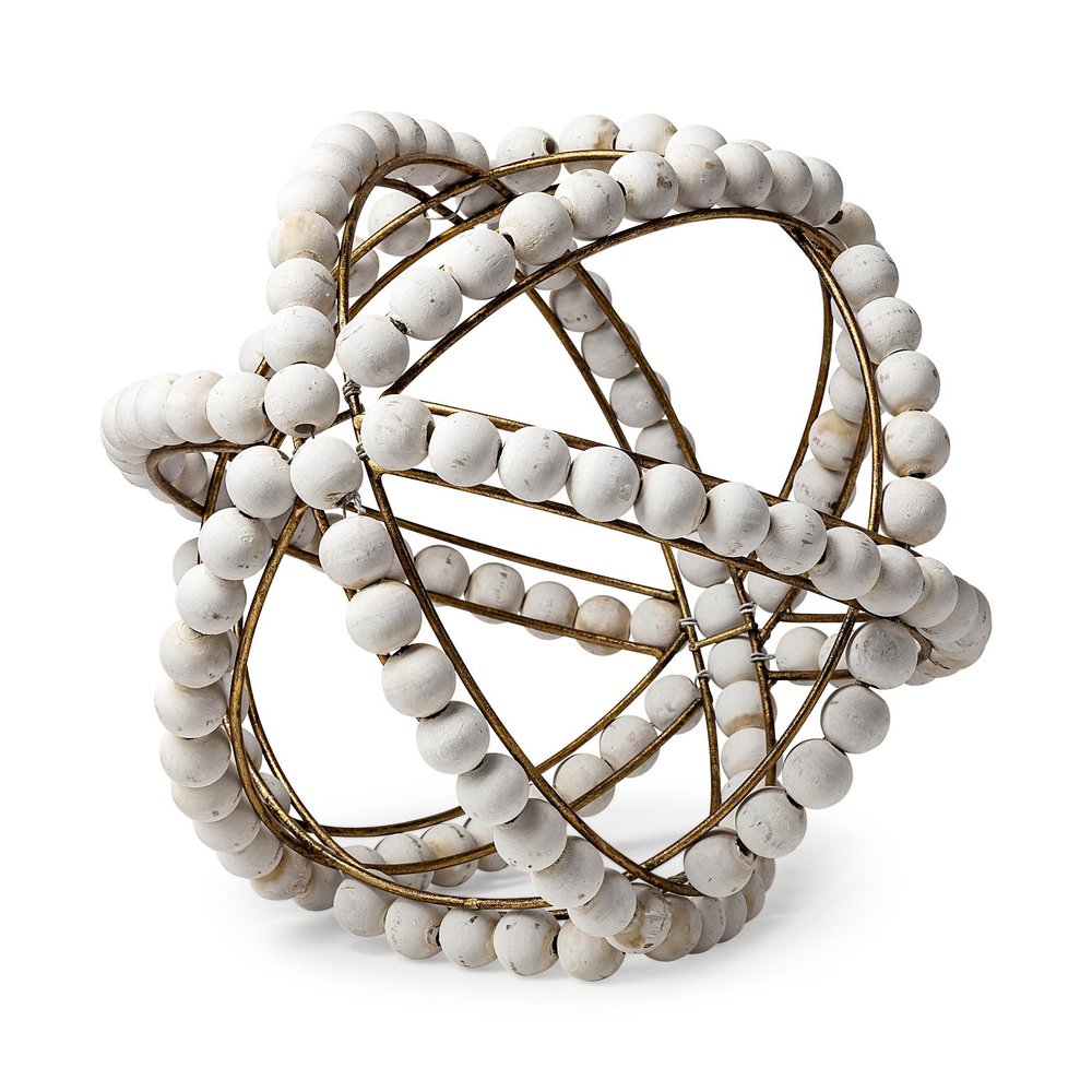 12" White Tabletop Sculpture. Sculpture isolated on a plain white background, in a white finish.
