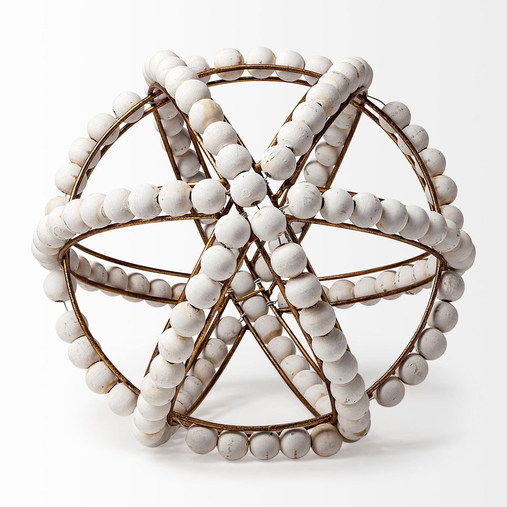 12" White Tabletop Sculpture. Sculpture isolated on a plain white background, finished in white.