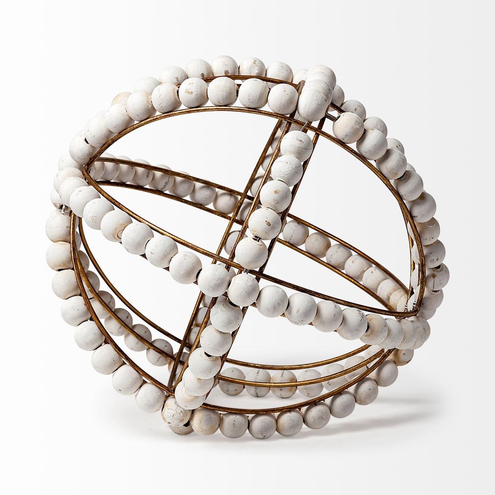 12" White Tabletop Sculpture. Sculpture isolated on a plain white background, showing its white color.