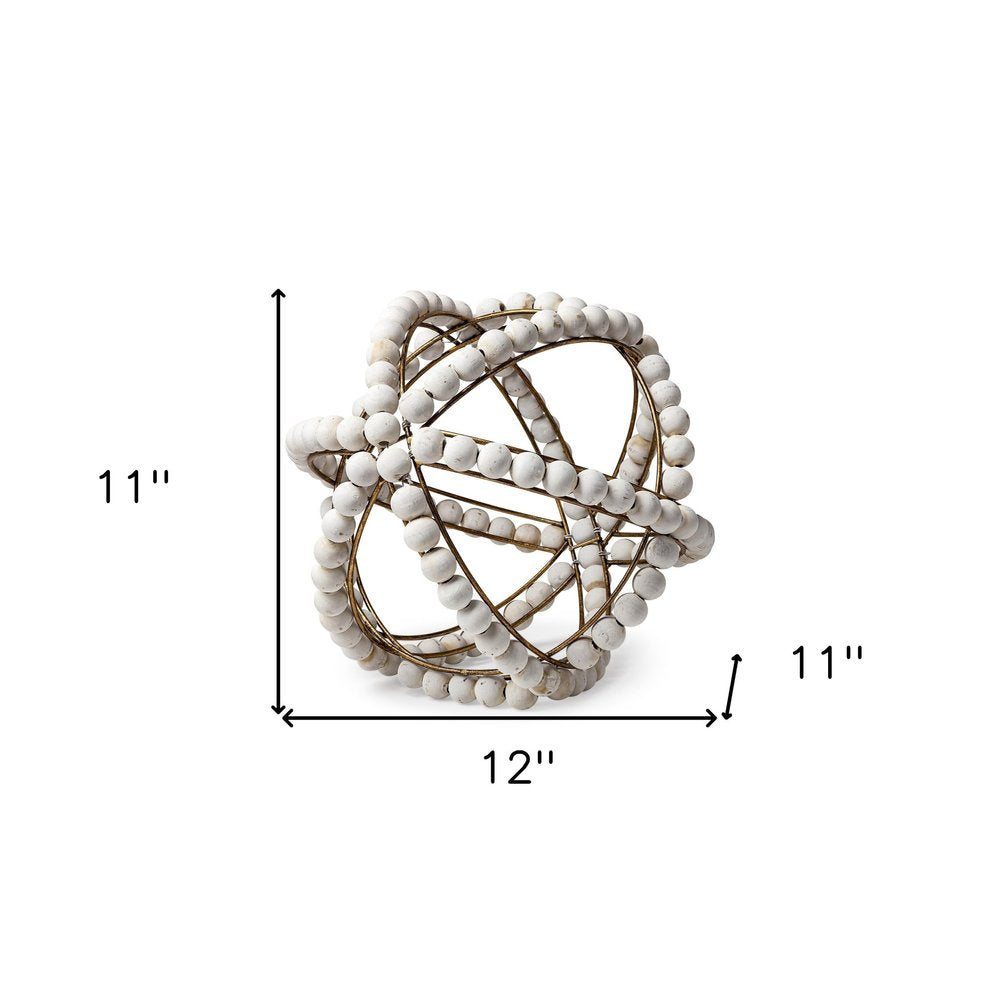 12" White Tabletop Sculpture. Sculpture isolated on a plain white background, in a white finish.