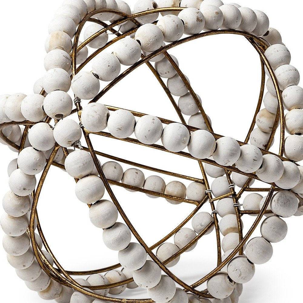12" White Tabletop Sculpture. Sculpture isolated on a plain white background, showing its white color.
