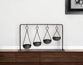19" Charcoal Metal Vintage Spice Rack Tabletop Sculpture. Sculpture in charcoal metal.