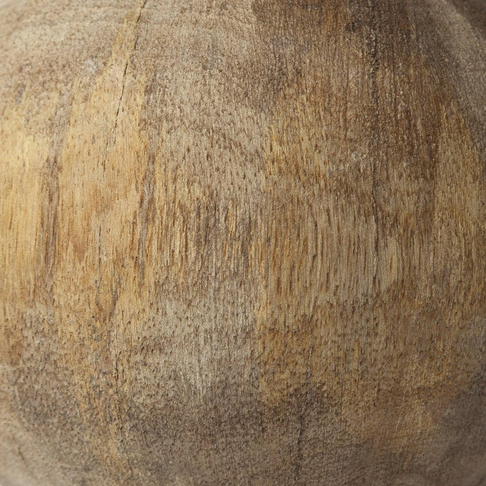 Set of Three 5" Brown Solid Wood Decorative Orb