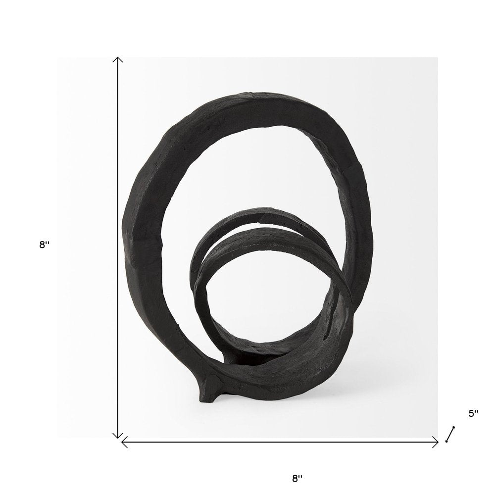 8" Black Fabric Tabletop Sculpture on a white background