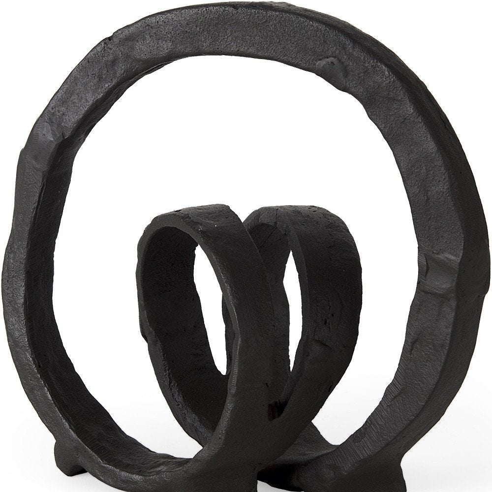 8" Black Fabric Tabletop Sculpture on a white background