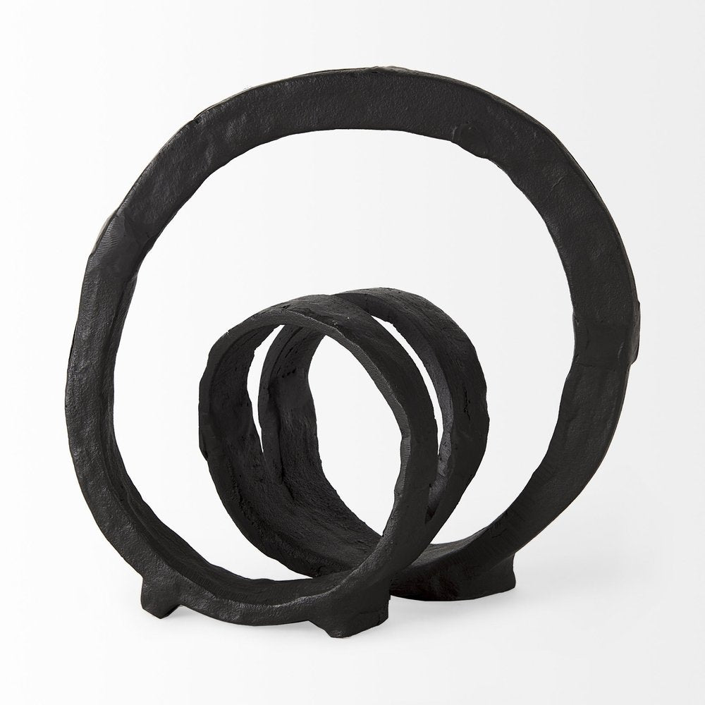 8" Black Fabric Tabletop Sculpture on a white background