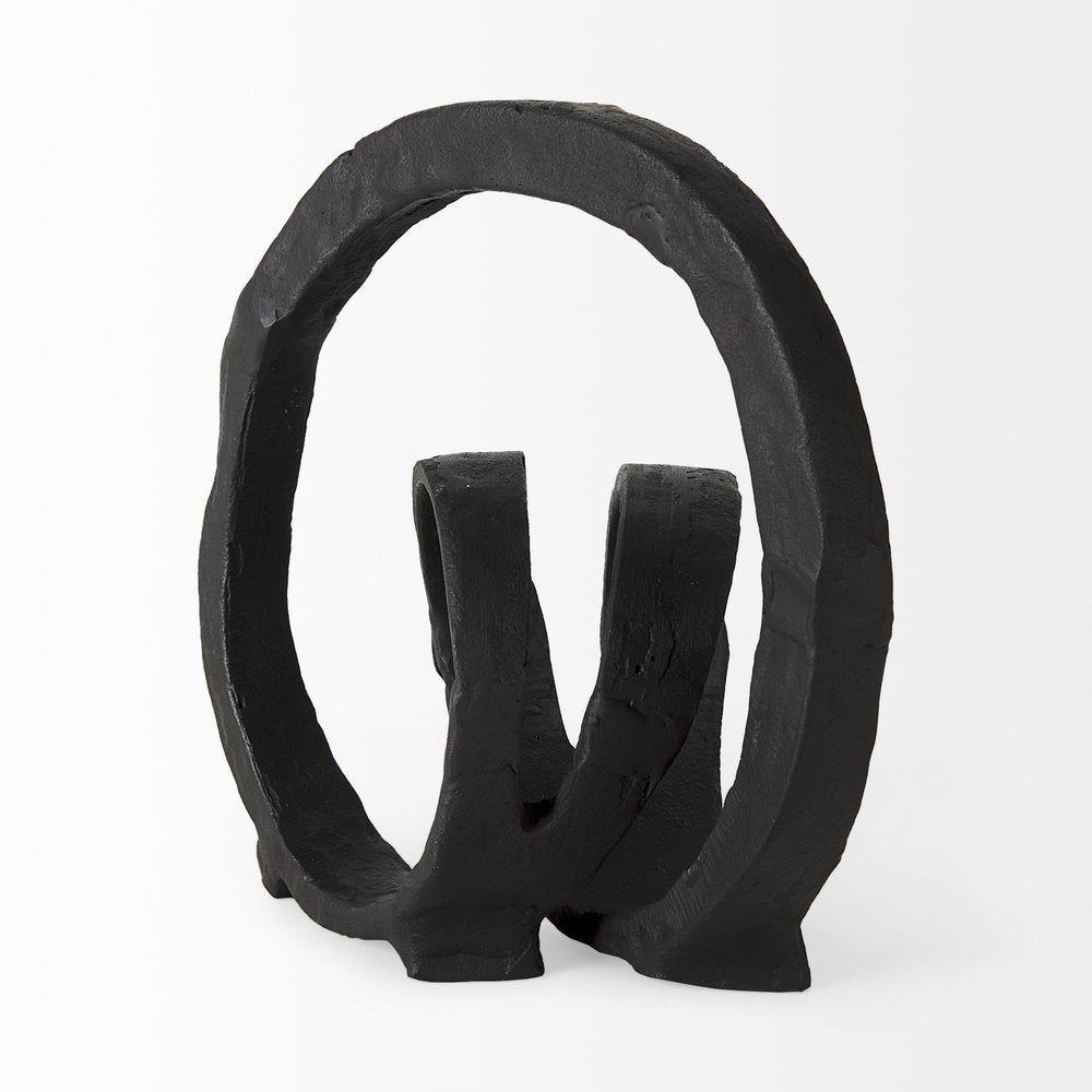 8" Black Fabric Tabletop Sculpture on a white background