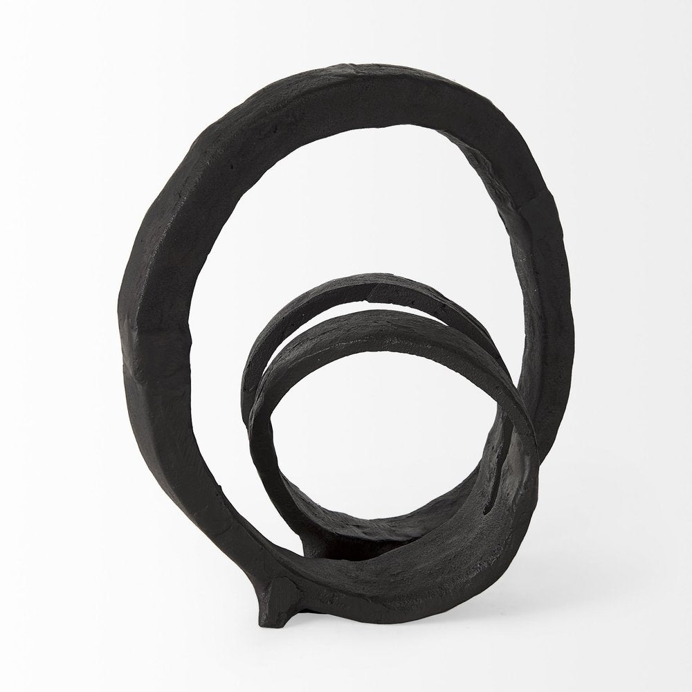 8" Black Fabric Tabletop Sculpture on a white background
