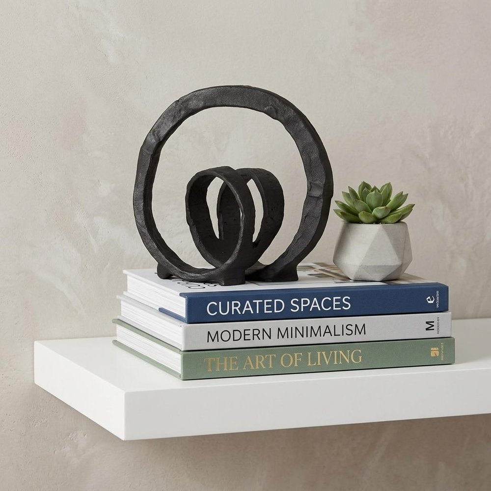8" Black Fabric Tabletop Sculpture