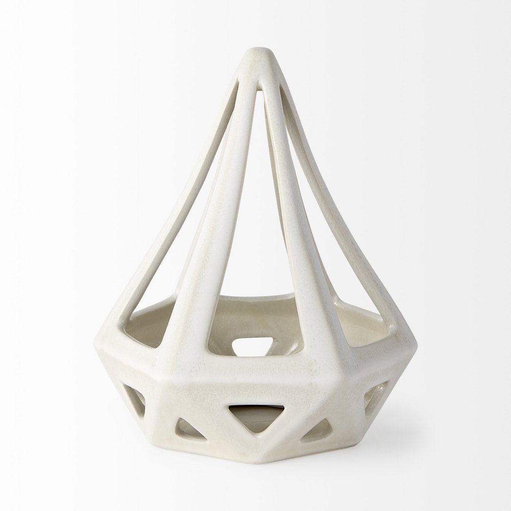 9" White Stainless Steel Tabletop Sculpture
