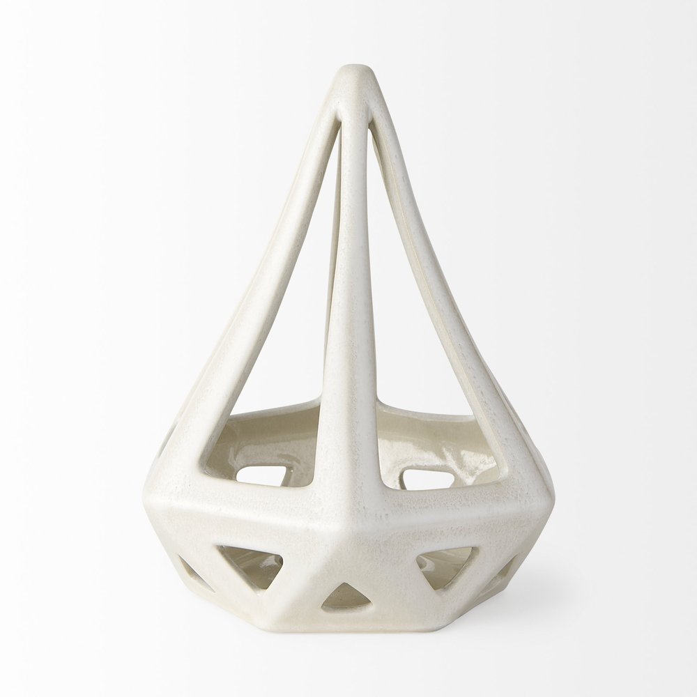 9" White Stainless Steel Tabletop Sculpture