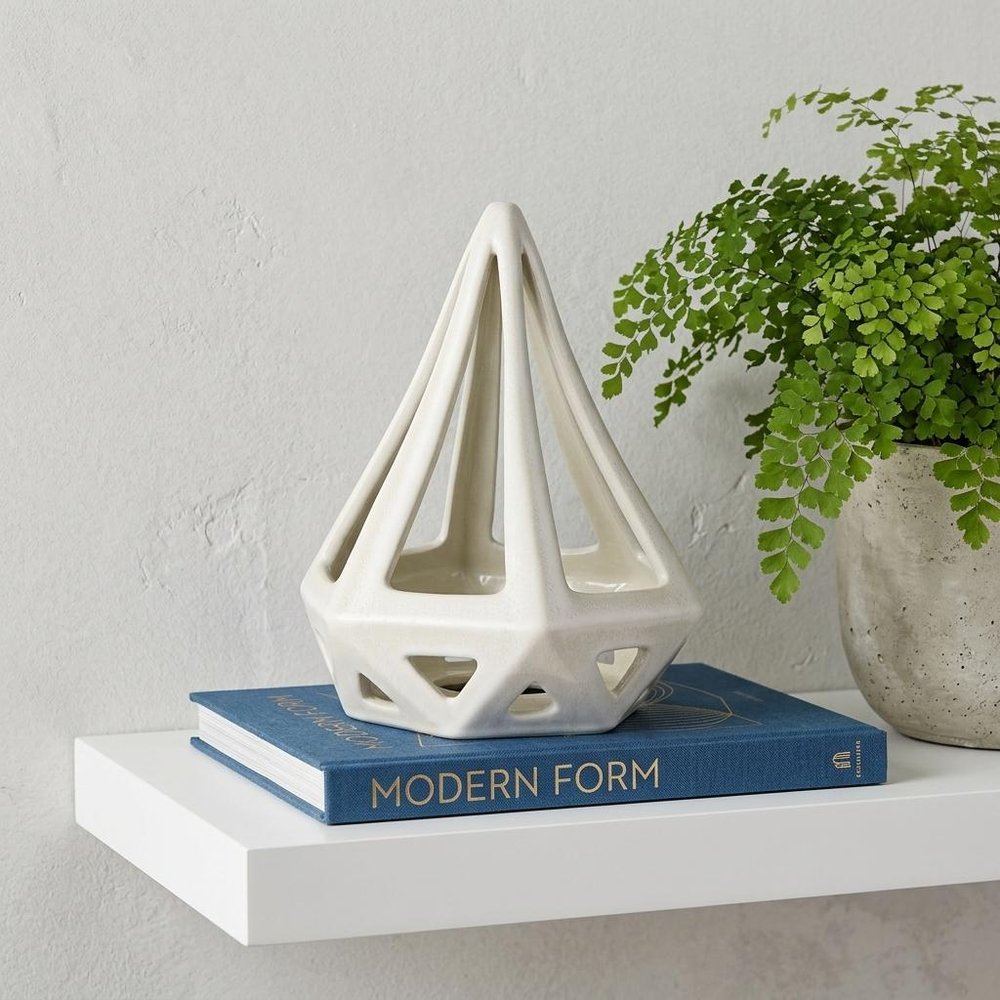 9" White Stainless Steel Tabletop Sculpture
