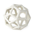 7" White Ceramic Decorative Orb Tabletop Sculpture on a white background
