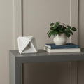 White Marble Geometric Square Sculpture