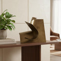 12" Contempo Antiqued Gold Abstract Sculpture.