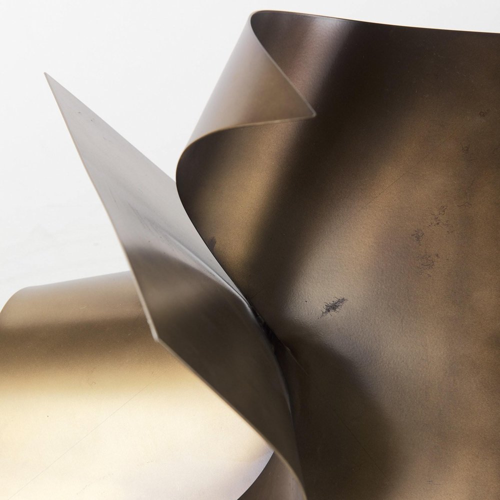 12" Contempo Antiqued Gold Abstract Sculpture.