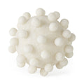 6" Ivory Resin Knobby Nubs Orb Tabletop Sculpture. Sculpture isolated on a plain white background, finished in ivory resin.