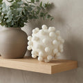 6" Ivory Resin Knobby Nubs Orb Tabletop Sculpture
