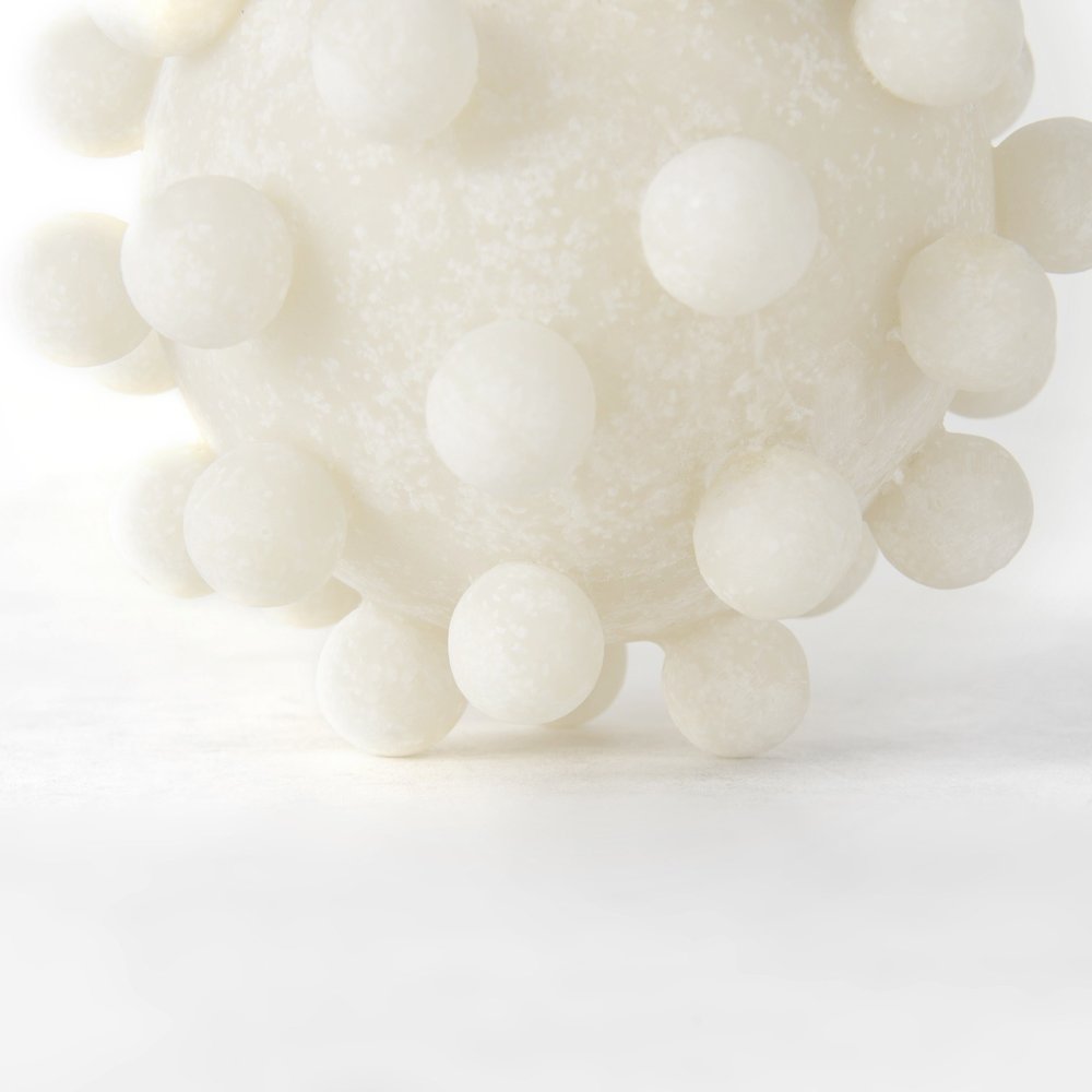 5" Ivory Resin Knobby Nubs Orb Tabletop Sculpture