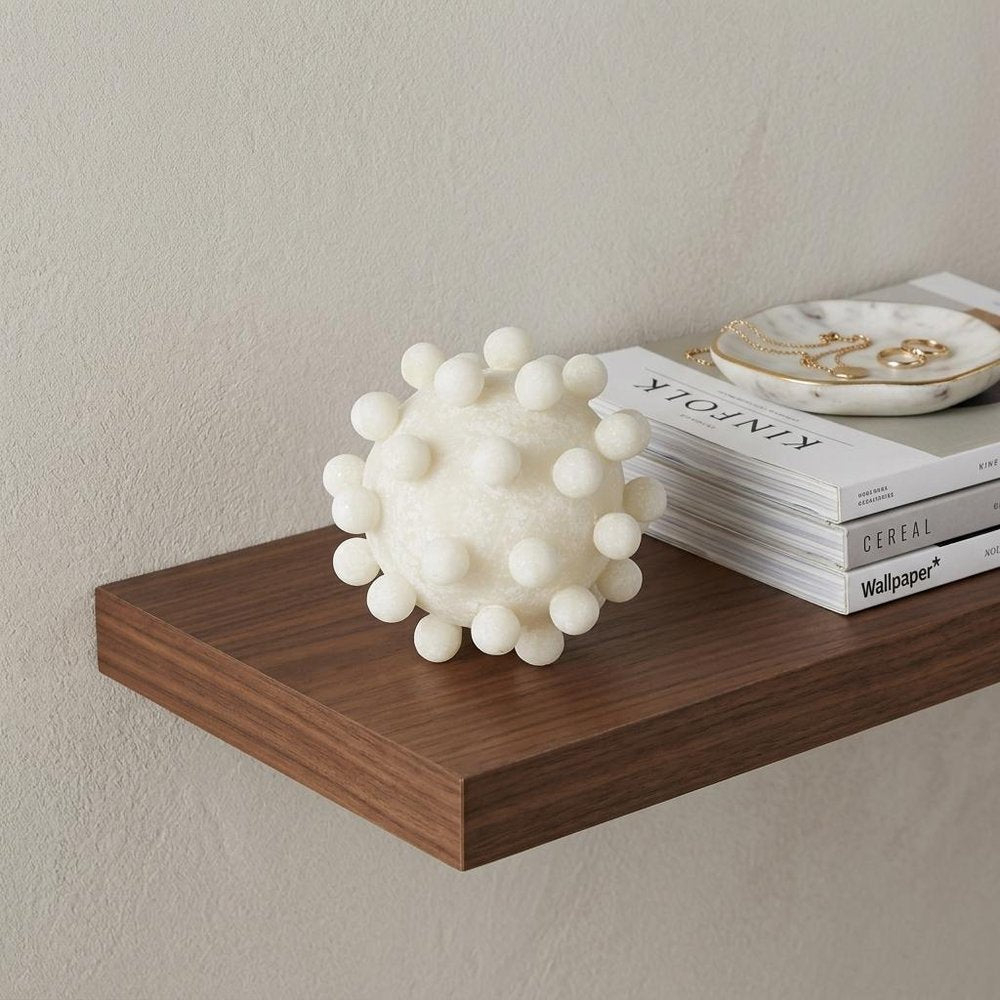 5" Ivory Resin Knobby Nubs Orb Tabletop Sculpture