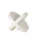 Petite White Marble Circular Sculpture on a white background