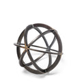 Petite Black Metal Circular Decorative Object on a white background