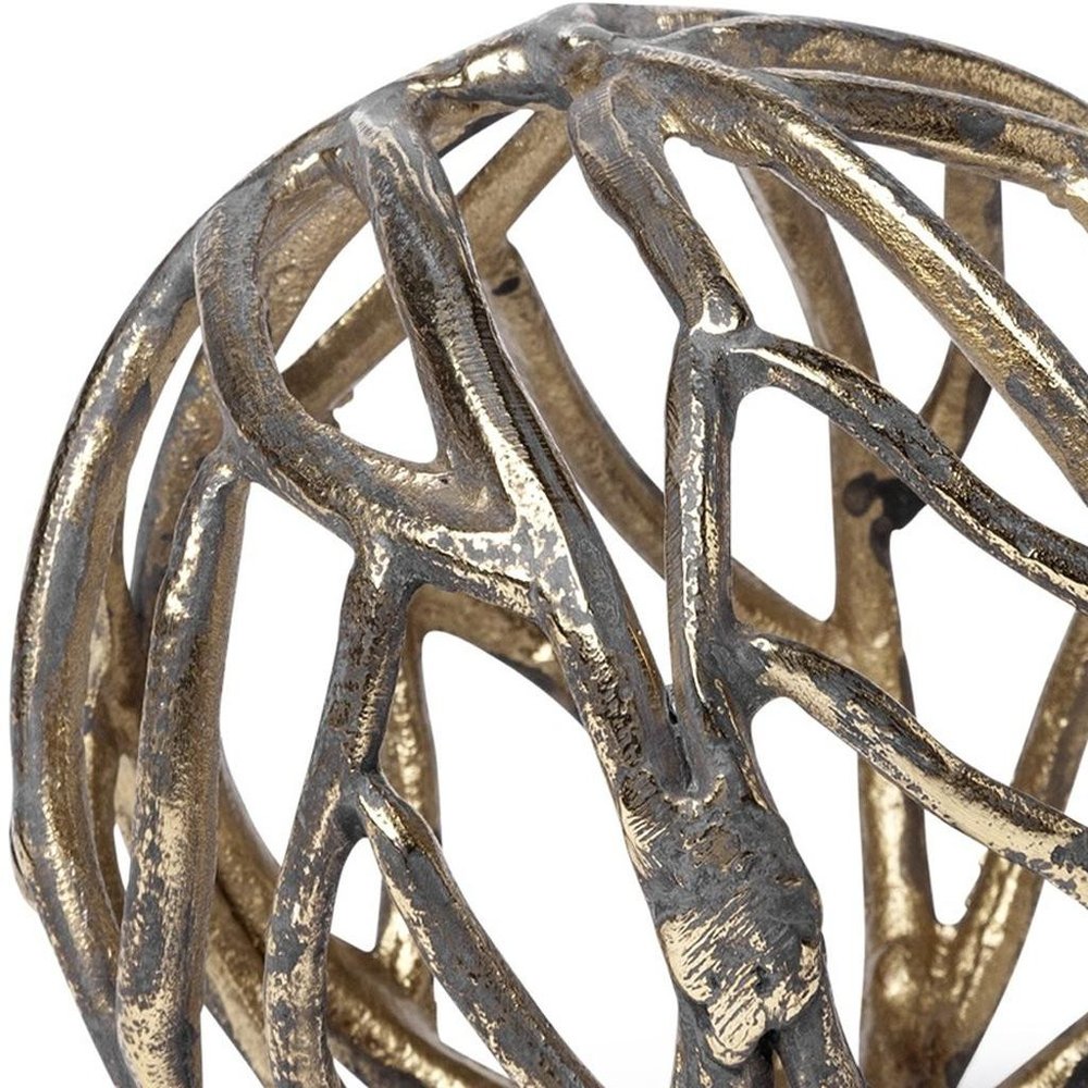 Petite Gold Metal Tree Branch Sculpture
