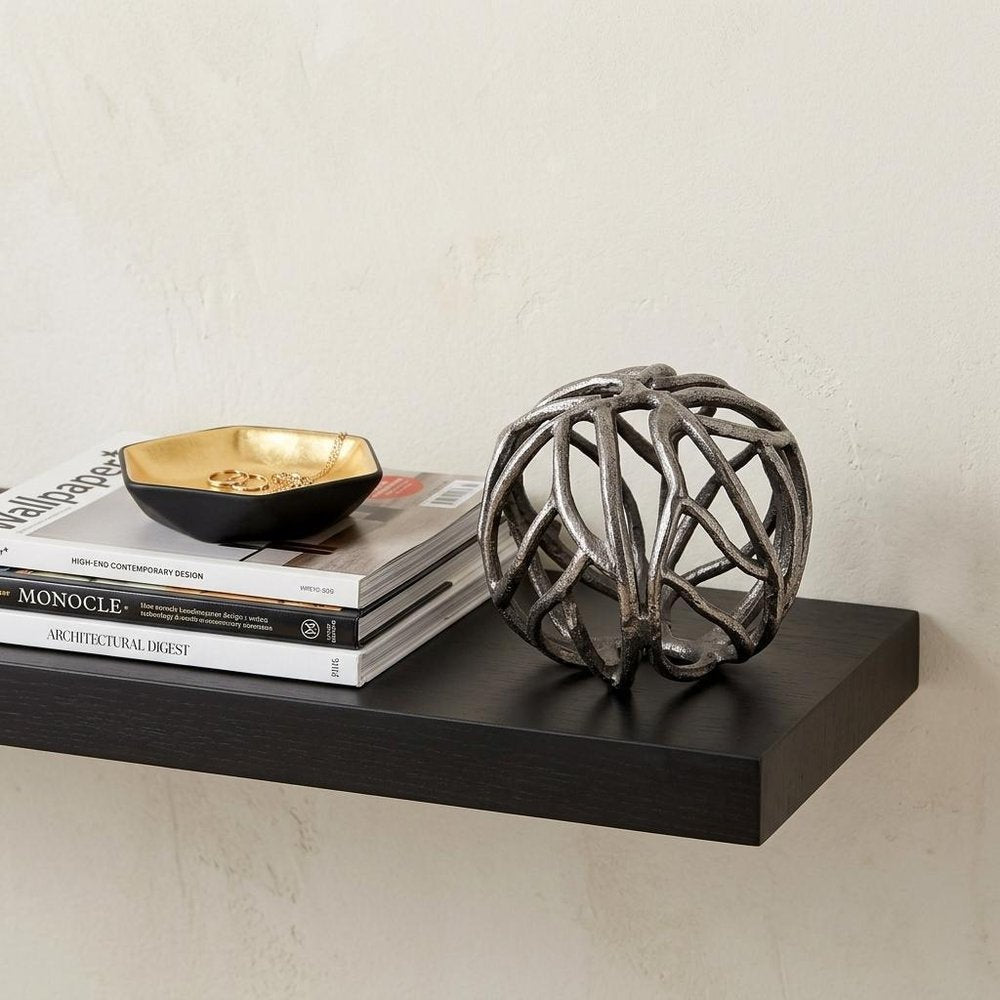Petite Silver Metal Tree Branch Sculpture