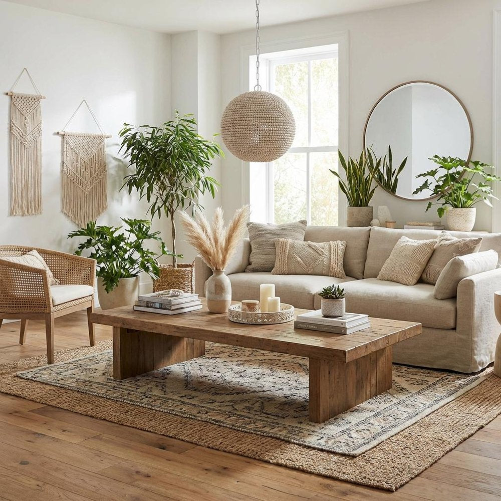Whitewash Beaded Ball Hanging Pendent Light in a home interior