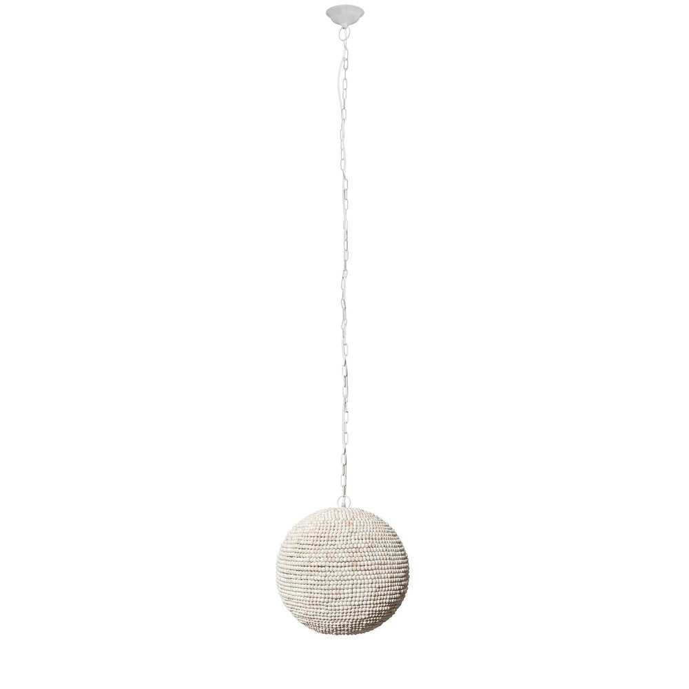 Whitewash Beaded Ball Hanging Pendent Light