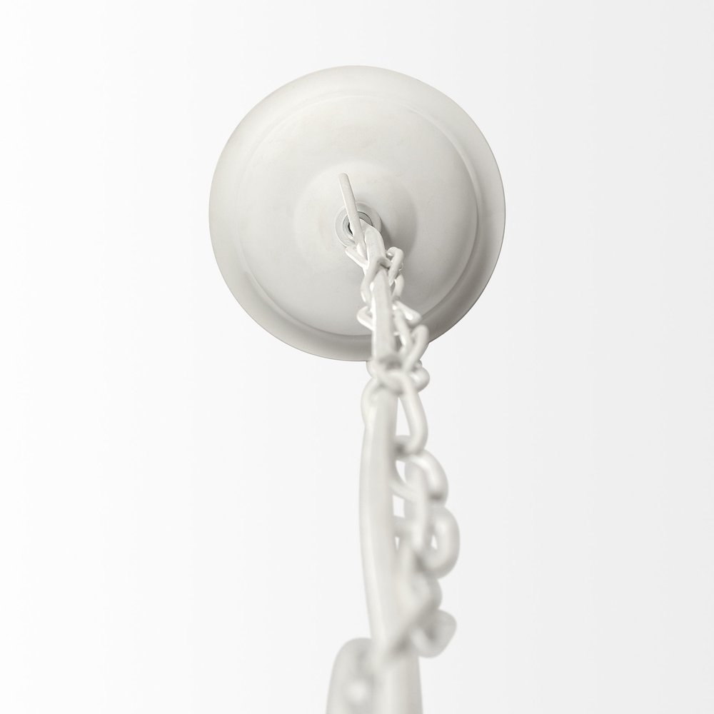 Whitewash Beaded Ball Hanging Pendent Light on a white background