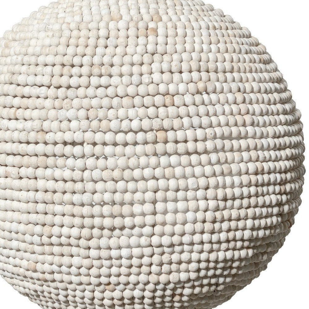 Whitewash Beaded Ball Hanging Pendent Light on a white background