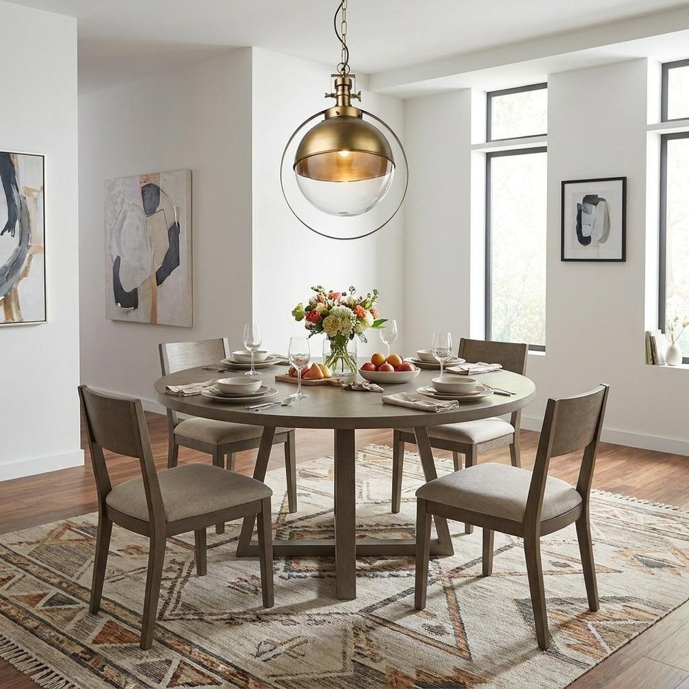 Gold Metal Sphere Pendant Hanging Light