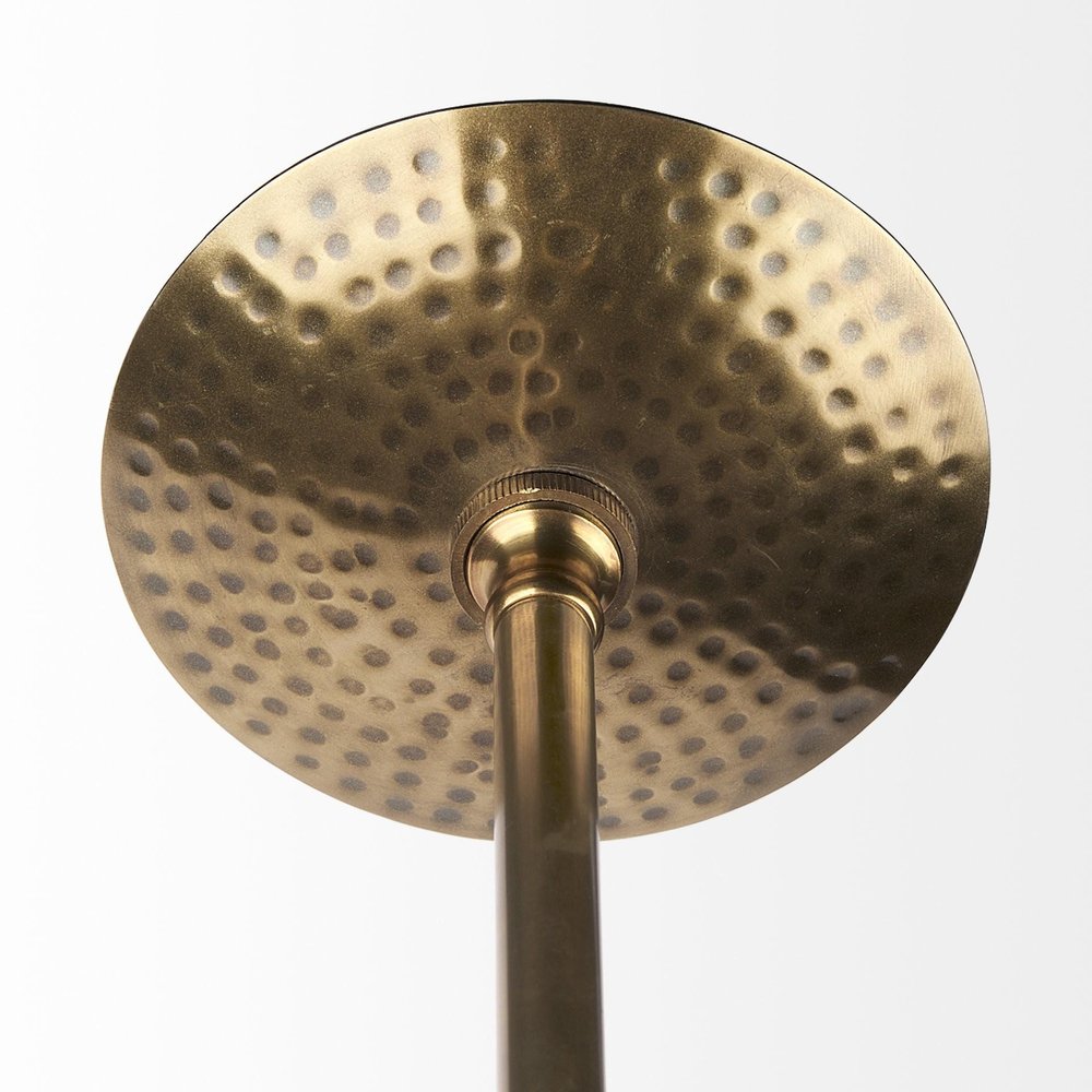 Hammered Gold Metal Hanging Pendant Light on a white background